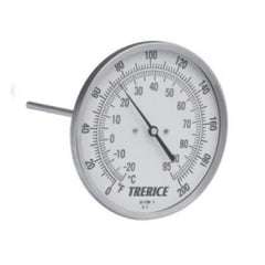 Trerice B8520204 5 0-200 Bi-Metal Rear Mount Thermometer 2-1/2 Stem