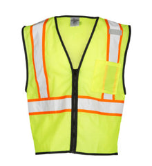 Kishigo 1527LXL Lg-Xl Single Pocket Contrasting Lime Class 2 Mesh Vest