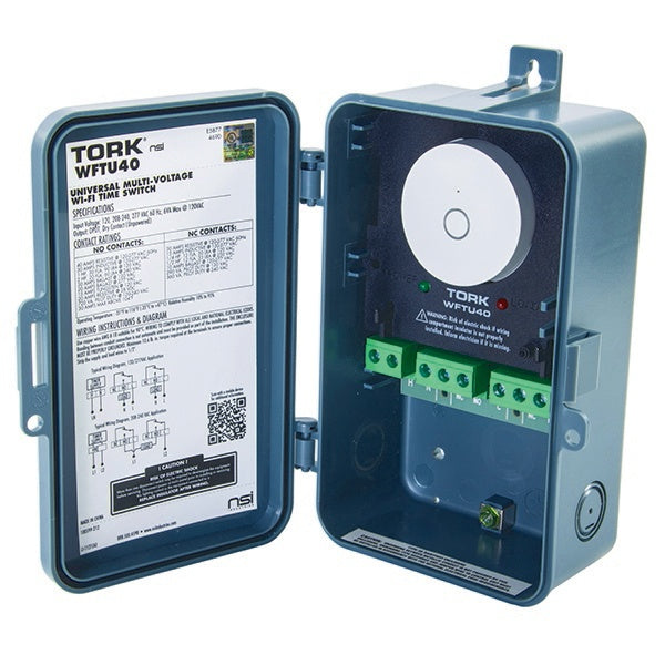 NSI WFTU40 120/208-240/277 Volt 7 Day DPDT Commercial Grade Multi-Voltage Wi-Fi Smart Digital Time Switch Tork