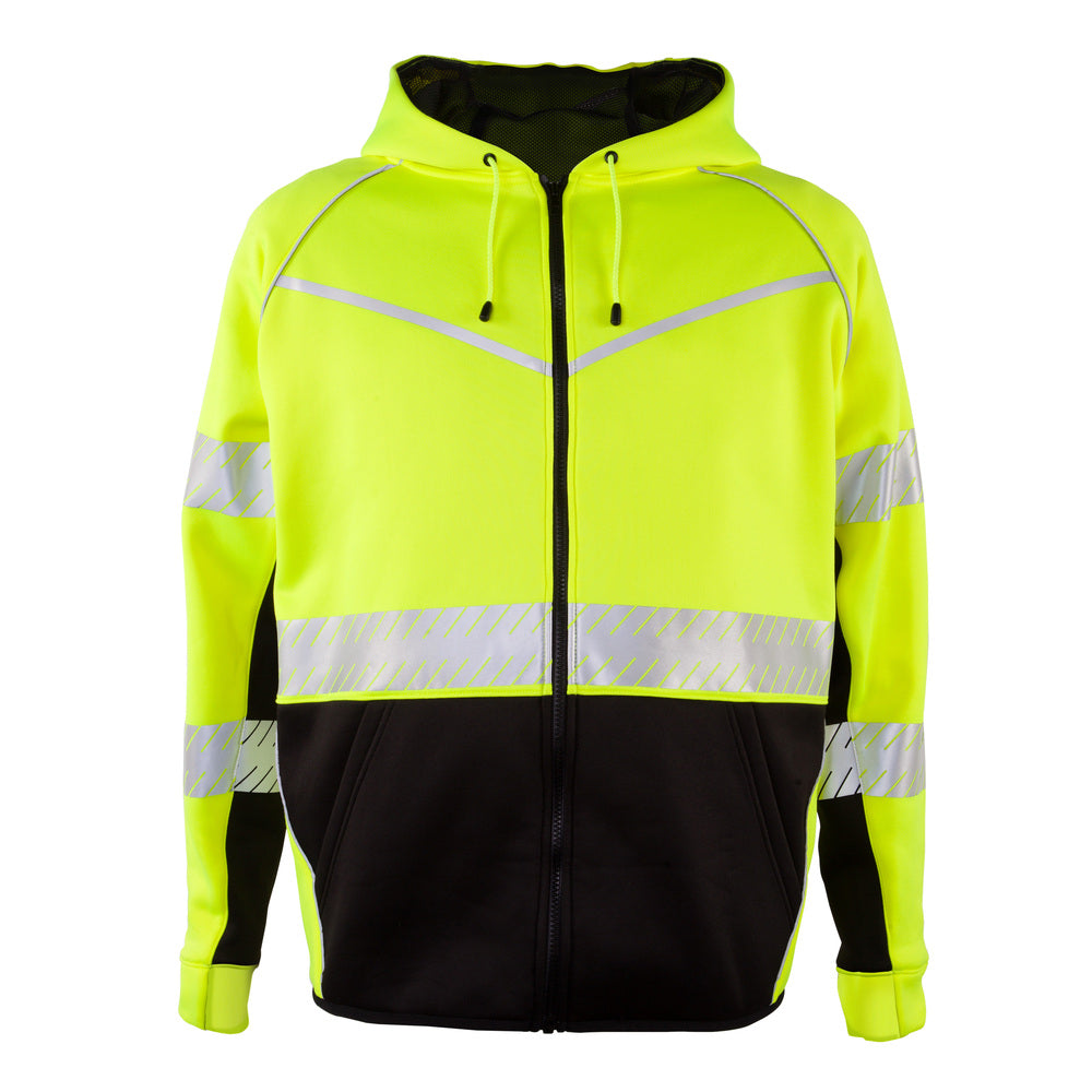 Kishigo JS150XL XL Lime Class 3 Hoodie Sweatshirt w/ Zipper