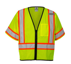 Kishigo 1565LXL Economy Series LG/XL Lime Class 3 Single Pocket Contrasting Mesh Vest