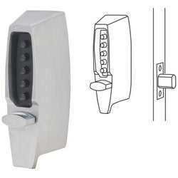KABA 7104-26D-41 Mechanical Pushbutton Lock, Satin Chrome, 2-3/4 to 2-3/8 Adjustable Backset