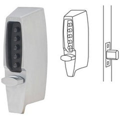 KABA 7104-26D-41 Mechanical Pushbutton Lock, Satin Chrome, 2-3/4 to 2-3/8 Adjustable Backset