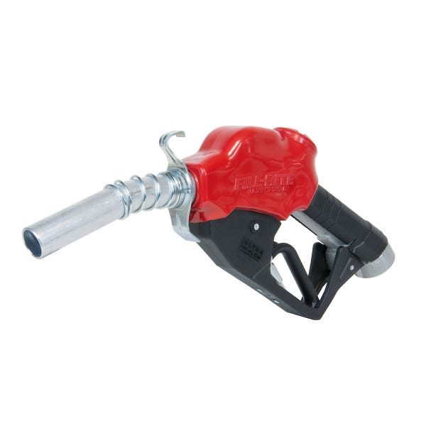 FILL-RITE N100DAU13 1 Ultra High Flow Automatic Nozzle. Truck Stop Spout, Red Cover, Hook, S