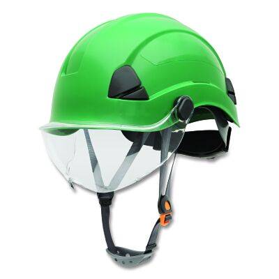 Honeywell FSH10004 Safety Helmet, 6-point Ratchet Suspension, Not-Vented, Green