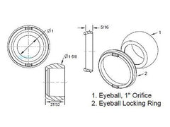 AquaStar EN101 Standard Eyeball and Nut Only | White | Replacement EN101