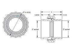 AquaStar UN20S Pipe Union with Socket x 2 Socket Connections