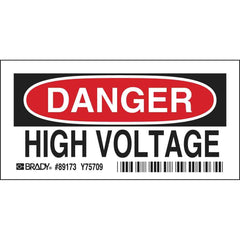 Brady 84875 Chem & Haz Material Sign High Volt. 3.5 H x 5 W