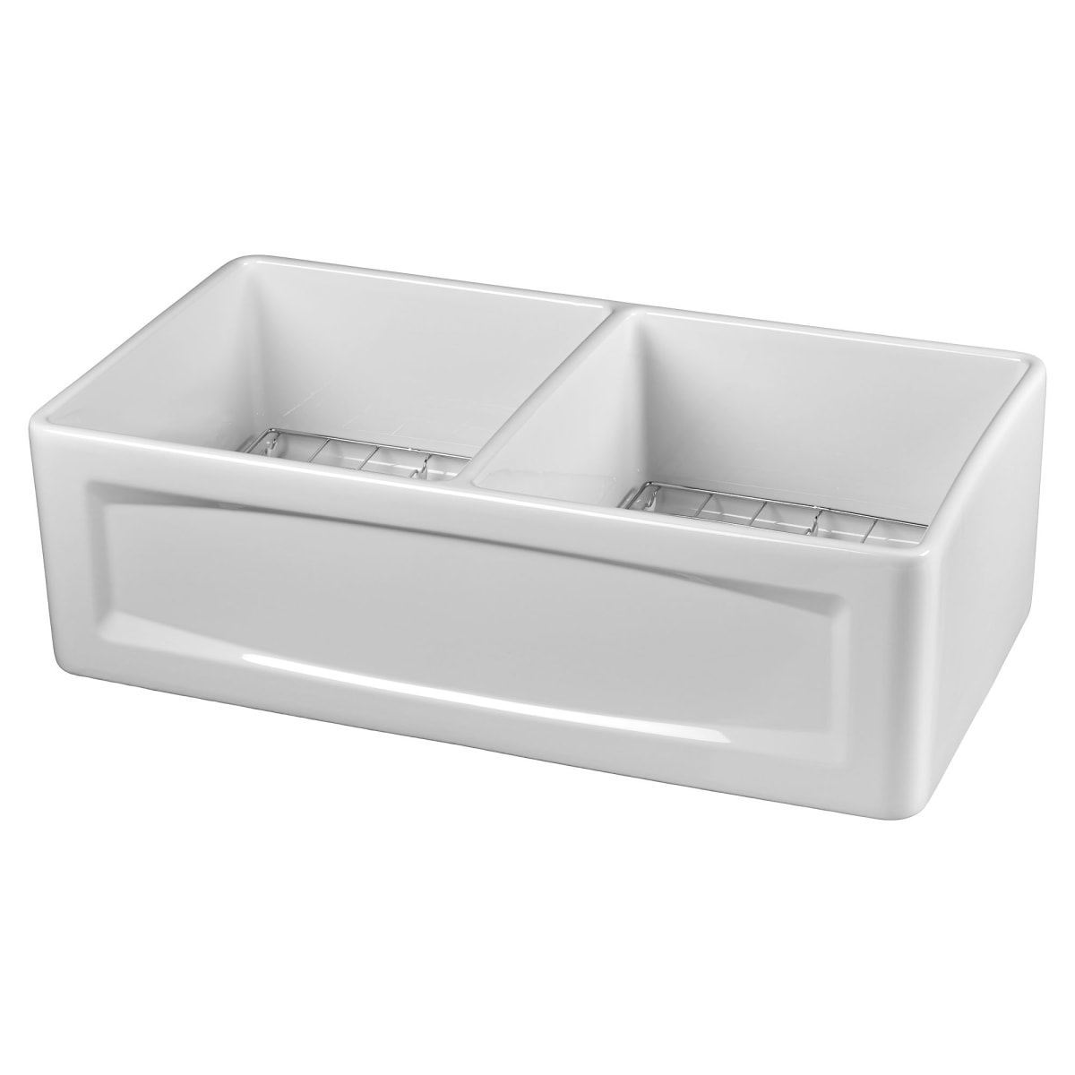 DXV D20103000.415 Hillside 33 Apron Kitchen Sink with Center Drain in Canvas White