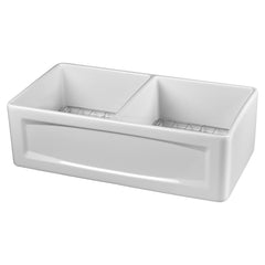 DXV D20103000.415 Hillside 33 Apron Kitchen Sink with Center Drain in Canvas White