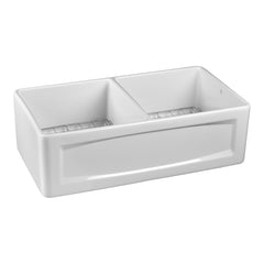 DXV D20103000.415 Hillside 33 Apron Kitchen Sink with Center Drain in Canvas White