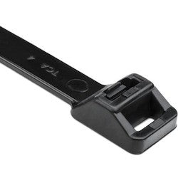 HellermannTyton RT250R0X2 Releasable Cable Tie, 20.3 Long, 250lb Tensile Strength, PA66, Black