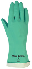 MCR Safety 5319 Nitri-Chem Flock Lined Green Nitrile Gloves 15 mil 13 L