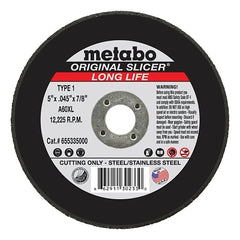 Metabo 655335000 Original Slicer Cutting Wheel Power (5 in Diameter) Replacement MPN