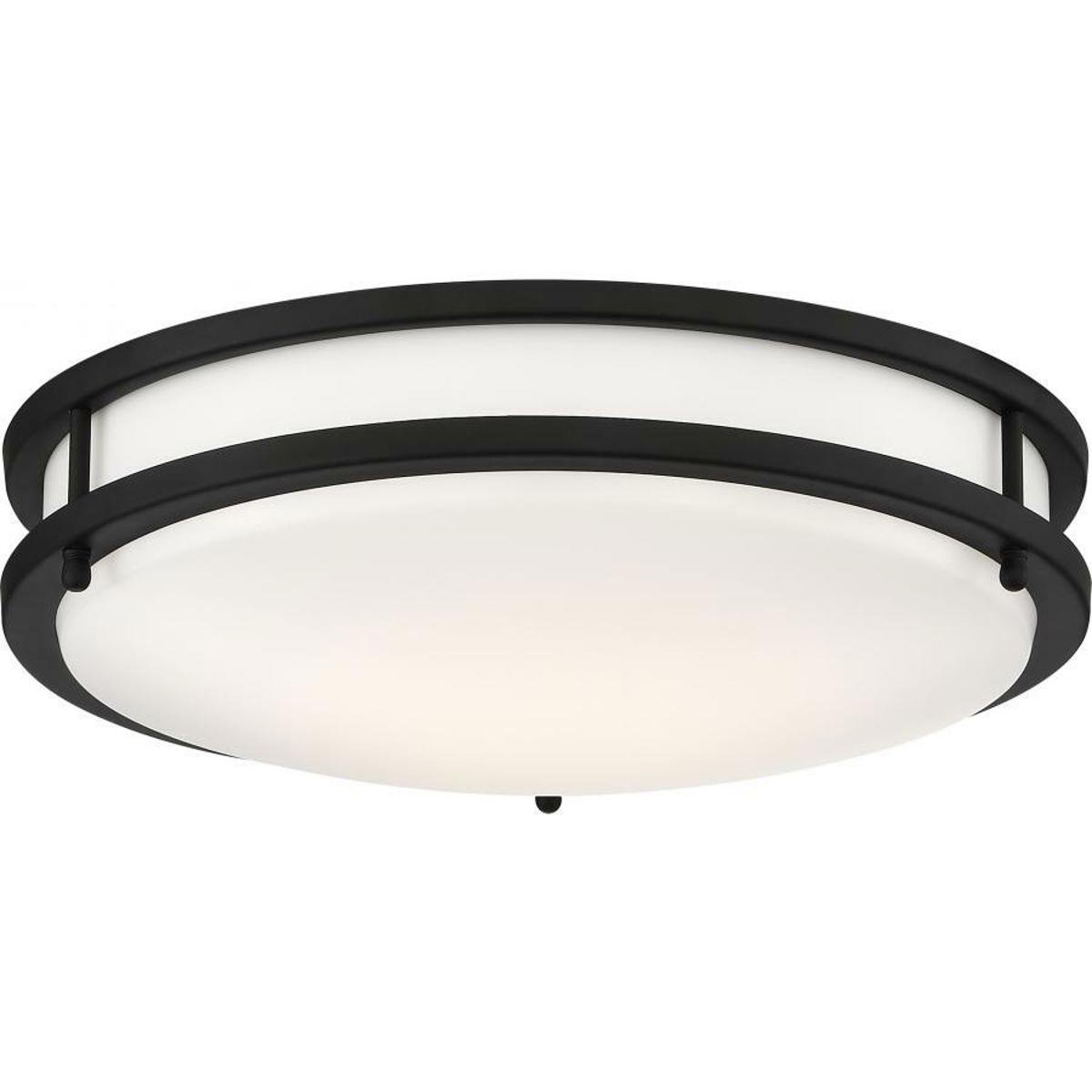 Nuvo Lighting 62/1436 Glamour LED 13 In. Flush Mount Fixture Black Finish