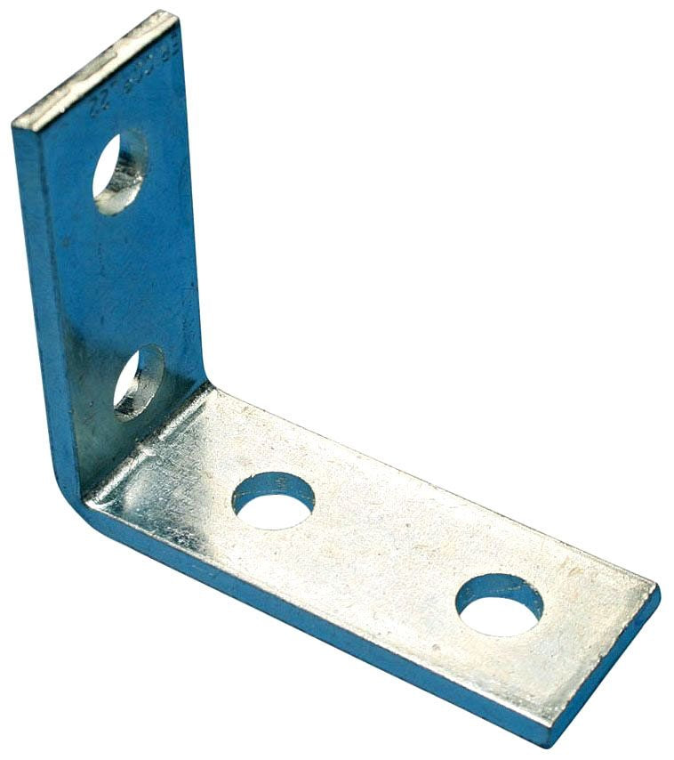 nVent ERICO L220000EG Corner Angle Bracket, 4 Holes, 4-1/8 in L x 3-1/2 in W, Steel