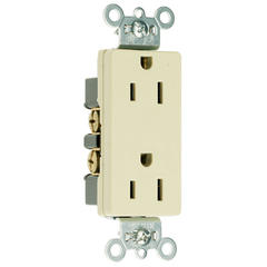 Pass & Seymour 26242-W Heavy-Duty Decorator Spec Grade Duplex Receptacle Side Wire 15A 125V