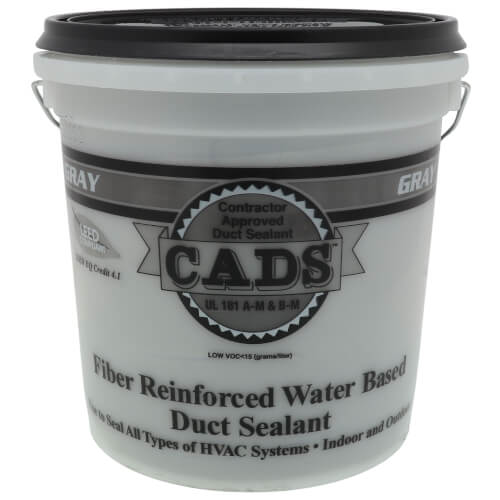 Polymer Adhesives CADS-1 Gray CADS Fiber Reinforced Water-Based Duct Sealant 1 Gallon Pail