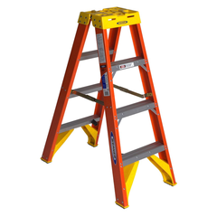 WERNER T6204 Twin Ladder IA 4 ft Fiberglass 300 lb Load Capacity