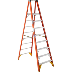 Werner P6208 8ft Type IA Fiberglass Platform Ladder 14ft Reach Height 300 lb Load Capacity