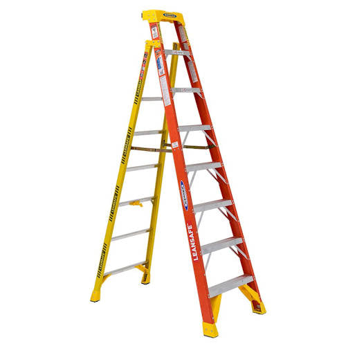 Werner L6208 8ft Type IA Fiberglass Leaning Ladder 300 lb Load Capacity