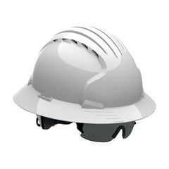 Protective Industrial Products 280EV6161V10 JSP Evo6161 Full Brim, White, Vented, 6-Pt, Wheel Ratcht, Class C