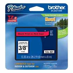 Brother TZE421 Laminated Standard Adhesive Tape 9 mm Black On Red