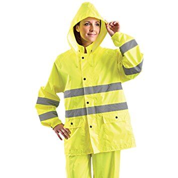 OccuNomix LUX-TRJKT-YXL Breathable Rain Jacket Class 3 Hi-Vis Yellow XL