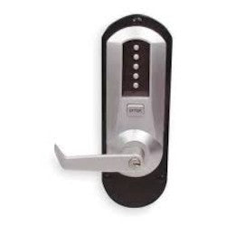 KABA E5010XS-WL-626-41 Electronic Pushbutton Lock Extra Heavy Duty Exit Trim Key-In-Lever Schlage C Keyway Cylinder