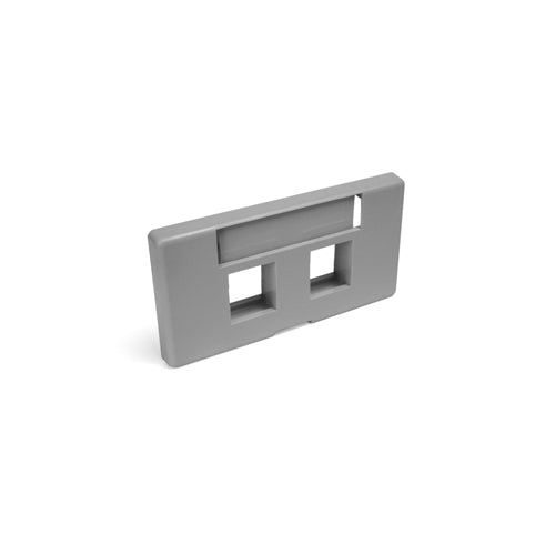 Leviton 49910-SG2 QuickPort Modular Furniture Faceplate, 2-Port, Grey