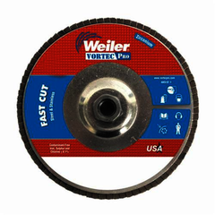 Weiler 31370 Vortec Pro Fast Cut Coated Abrasive Flap Disc 7 in 80 Grit