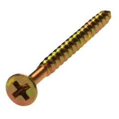 Metallics JGDS3 Yellow Zinc Chromate Hardened Steel Phillips Drive Flat Head Deck Screw #6 x 2-Inch