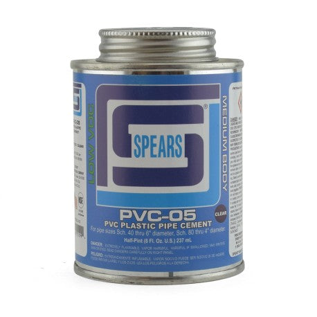 Spears PVC05C-010 1/2 Pint PVC-05 Med Body Clear PVC