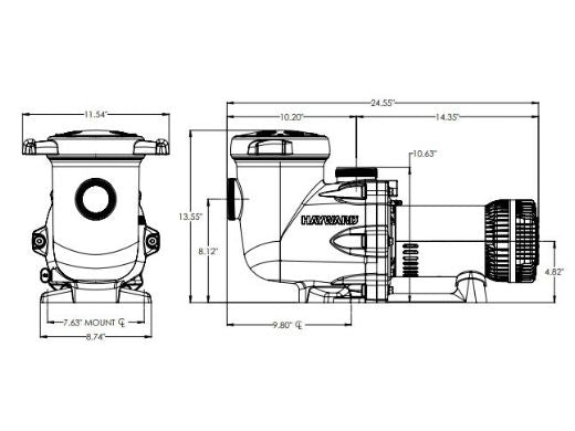 HAYWARD W3SP3210X15XE Hayward XE Series TriStar Ultra-High Efficiency Variable Speed Pool Pump | 1.85 Total HP 230V/115V | W3SP3210X15XE