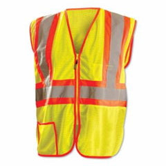 OccuNomix LUX-SSCLC2Z-Y3X Class 2 Surveyor Style Solid Vests with 3M Scotchlite Reflective Tape 3X-Large