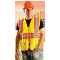 OccuNomix LUX-SSCLC2Z-YL Class 2 Mesh Vests Large Hi-Viz Yellow