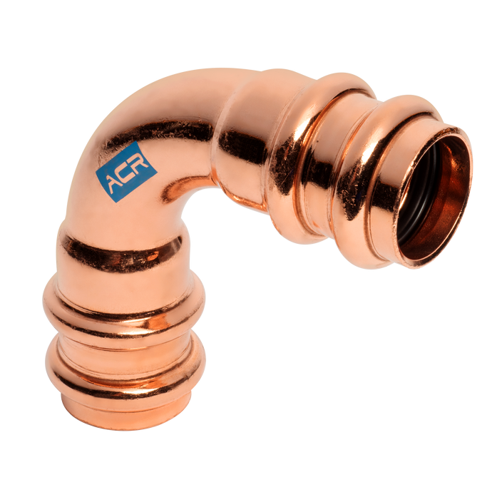 Mueller RP02747 ACR Press Copper 90 Elbow, 1.30 x 1-1/8 OD (P x P) Long Radius