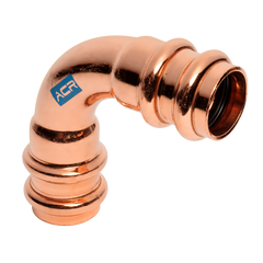 Mueller RP02747 ACR Press Copper 90 Elbow, 1.30 x 1-1/8 OD (P x P) Long Radius