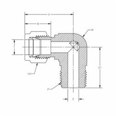 TYLOK SS-8-SME-8 Stainless 1/2 CS Tube x 1/2 MNPT Elbow, Single Ferrule System