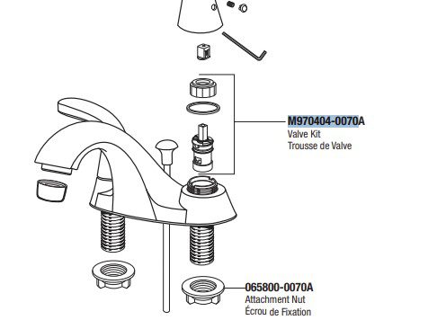 American Standard M970404-0070A Faucet Cartridge For Glenmere Two-Handle Bathroom Faucet