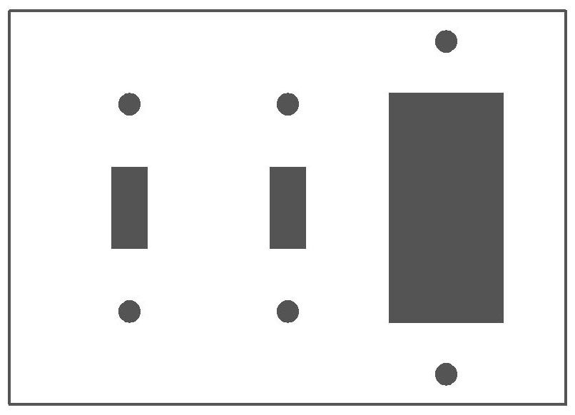 Mulberry 86443 Combination Wallplate Standard Size 3 Gangs 4-1/2 in H x 6-3/8 in W