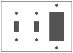 Mulberry 86443 Combination Wallplate Standard Size 3 Gangs 4-1/2 in H x 6-3/8 in W