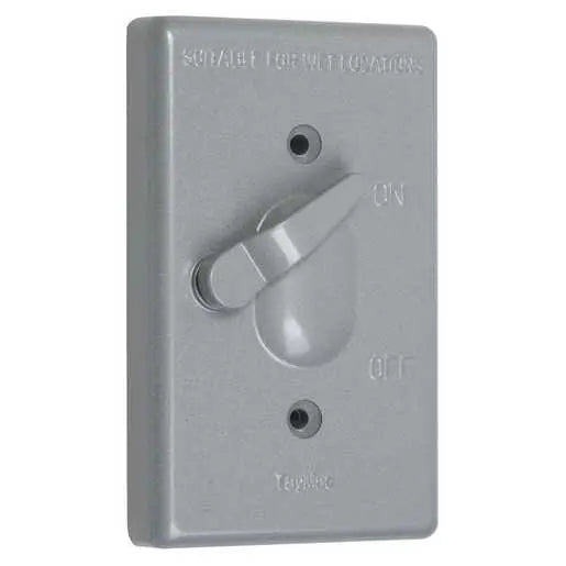 TAYMAC TC100S 1-Gang Weatherproof Cover Vertical Mount Gray For 1-Gang Toggle Switches