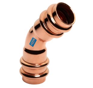 Mueller RP03034 ACR Press Copper 45 Elbow, 0.55 x 7/8 OD (P x P) Long Radius