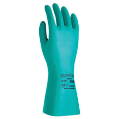 Ansell 37-175-10 Solvex Nitrile Gloves, Gauntlet Cuff, Cotton Flock Lined, 15 Mil, Size 10