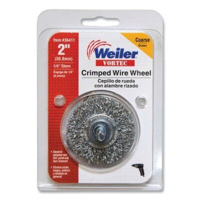 Weiler 36411 Vortec Crimped Wire Wheel Brush 2 in dia 4500 RPM