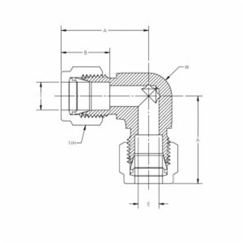 TYLOK SS-6-SELU-6 Stainless 3/8 CS Tube x 3/8 CS Tube Elbow, Single Ferrule System