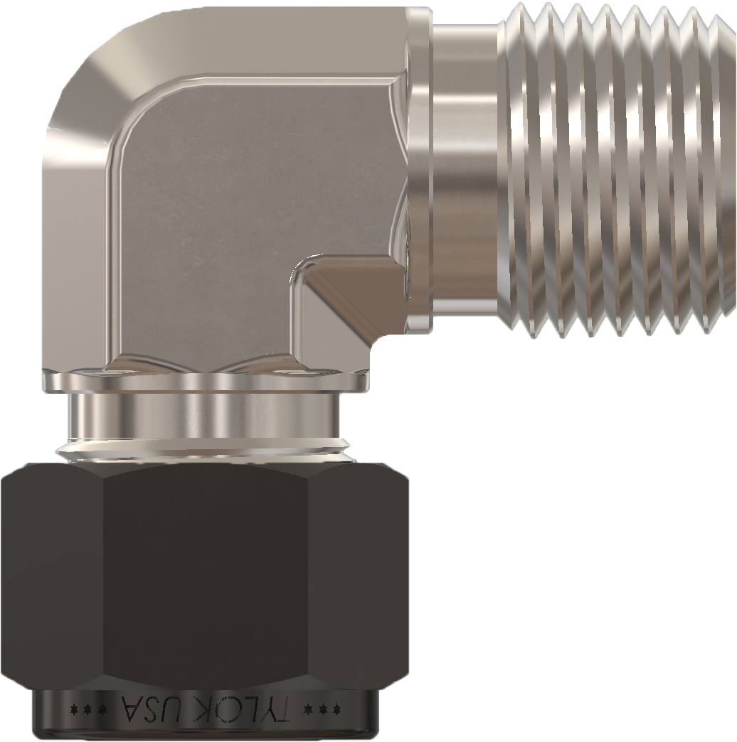 TYLOK SS-4-SME-4 Stainless 1/4 CS Tube x 1/4 MNPT Elbow, Single Ferrule System