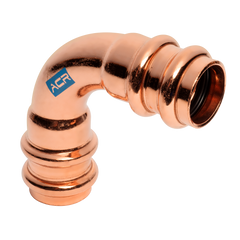 Mueller RP02722 ACR Press Copper 90 Elbow, 0.087 x 5/8 OD (P x P) Long Radius