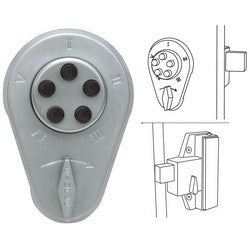 KABA 9020000-26D-41 Mechanical Pushbutton Lock 1 Deadbolt Latch 1-3/8 to 1-1/2 Thickness Satin Chrome